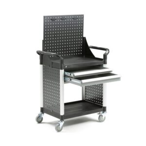 Regalwagen MOVE mit 2 Laden und panel, 850 x 480 x 1345 mm
