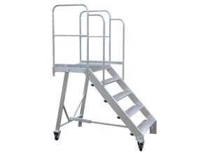 MÜBA Alu-Podesttreppe mit Geländer
