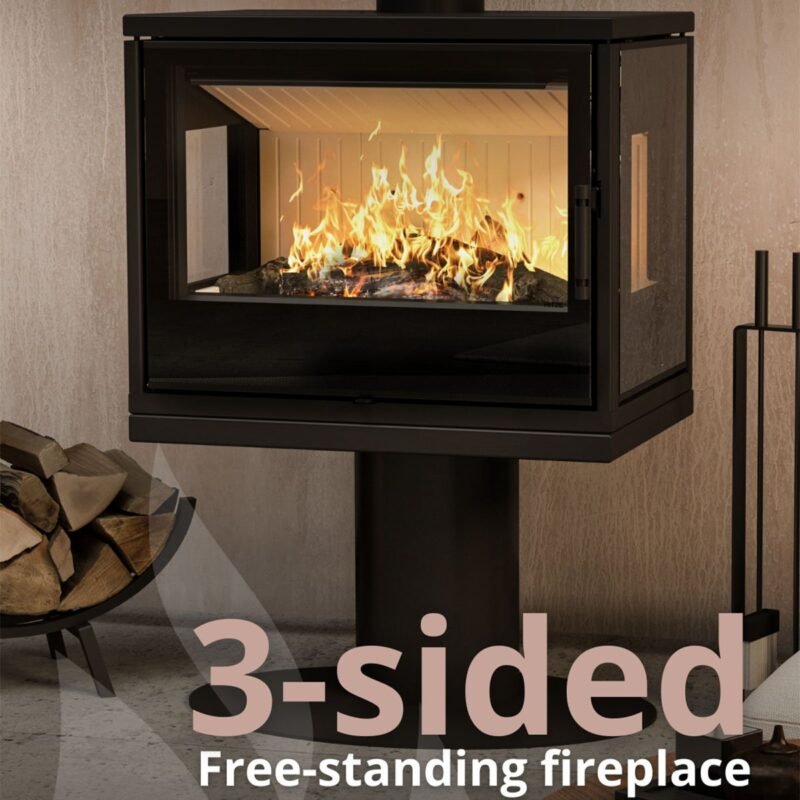 HITZE Kamin CUBO CF3S-700 (dreiseitige Sicht)